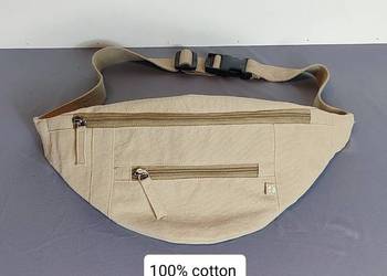 Nerka saszetka biodrowa - na ramię - beżowa 100% cotton Natura