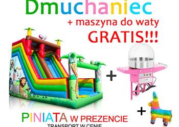 Dmuchaniec Duża zjeżdżalnia dmuchana + piniata + wata cukrowa