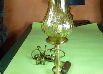 Stara Lampka gabinetowa mosiężna miodowa Stara Lampka gabinetowa mosiężna miodowa