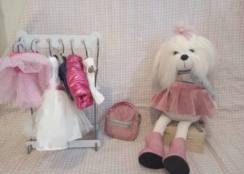 Lucky Doggy piesek przytulanka duży zestaw ubranek