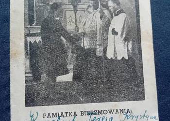 Pamiątka bierzmowania, parafia Malanów, powiat Turek, 1949 r.