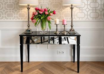 Toaletka glamour lustrzana 100cm czarna