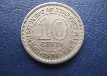 Stare monety 10 cent 1950 Malaje