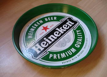 TACA metalowa- reklama piwa HEINEKEN