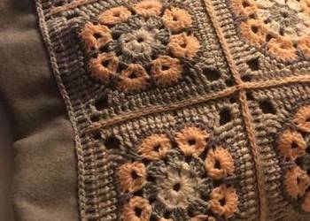 ozdobne jaśki , passe - partou, na szydełku w kwiat baobabu, NOWY,45 x 50