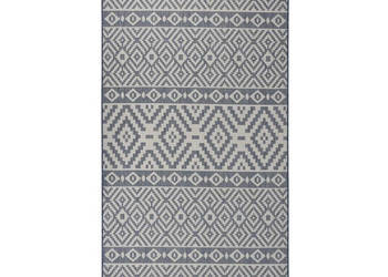 Dywan zewnętrzny o płaskim splocie 100x200 cm niebieskie pasy WM-340836