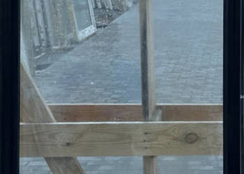 OKNA KacprzaK Witryna 73X151 FIX Używany PCV Plastikowy Ciemny Brąz