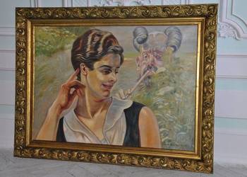 Jacek Malczewski - ZALOTY - Pałacowy Stary Obraz i Rama - Unikat