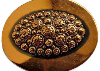 MIEDZIANA BROSZA VINTAGE Z MOTYWEM FLORYSTYCZNYM METALOPLASTYKA LATA 60 MIEDZIANA BROSZA VINTAGE Z MOTYWEM FLORYSTYCZNYM METALOPLASTYKA LATA 60