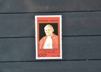 Znaczki. Papież Jan Paweł II Gabon II ** Ks Chr 25