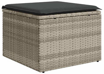 2-cz sofa ogrodowa z poduszkami jasnoszary rattan PE i akacja WM-3328665