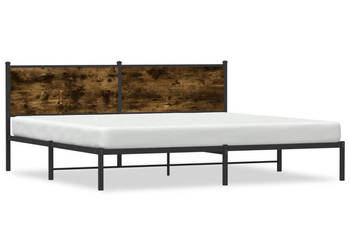 Łóżko Czarne Metalowe Rama Łóżka Metalowa Ze Stelażem 200x200 cm WM-3301350