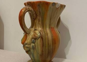 Ceramiczny wazon vintage z dwoma uchwytami – ręcznie szkliwiony