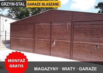 Garaż Blaszany Dwuspadowy - Magazyn Gospodarczy , Wiata - GrzywStal A34v12