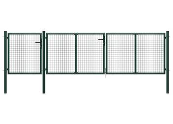 vidaXL Brama ogrodzeniowa, stalowa, 400 x 100 cm, zielona(144311)