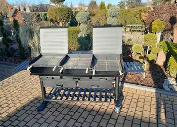 Gastronomiczny grill cateringowy!! z popielnikiem i szufladami blacha 5 mm!