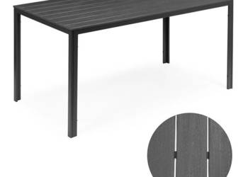 Stół ogrodowy 6-osobowy 156x78 cm polywood meble na taras szary