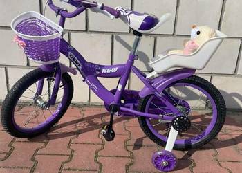 329 zł   Rower 16 cali fioletowy z misiem