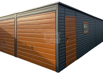 Garaż blaszany 6x9m 2x brama 5x okno drzwi  dach rynna GP715