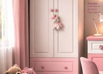 Szafa KIDS Dziewczynka Białe Różowe PINK BEKAS Dąb Producent Mebli
