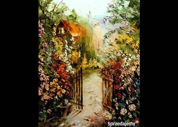 Kowalik - Tajemniczy ogród II - 50x40cm Obraz Olejny Kwiaty