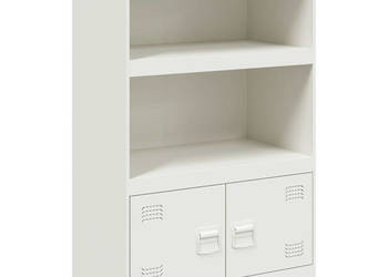 Szafka boczna biała 67x39x107 cm stal WM-841672
