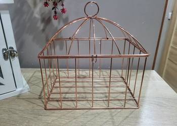 Ozdobna klatka metalowa Rose Gold / Miedziana | Dekoracja Loft Retro