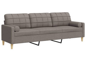 3-osobowa sofa z poduszkami taupe 210 cm obita tkaniną WM-3278208