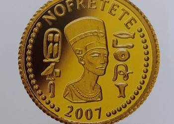 Złota moneta 1500 franków 2007r.Nefretete. Próba 999,9/1000. Republika Togo