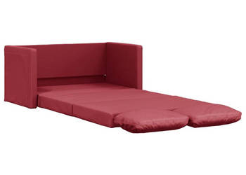 Sofa podłogowa 2-w-1 kolor wina 112x174x55 cm sztuczna skóra WM-353977