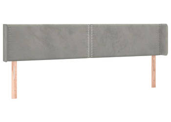 Zagłówek uszak jasnoszary 203x16x78/88 cm aksamit WM-3118694