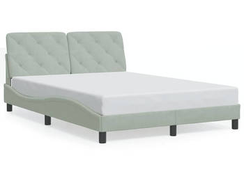 Rama łóżka z LED jasnoszara aksamitna 140x200 cm WM-3213855