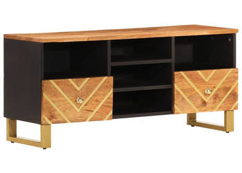 Szafka pod TV brązowo-czarna 100x335x46 cm lite drewno mango WM-356801