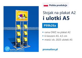 Metalowy stojak z akrylowymi kieszeniami A5