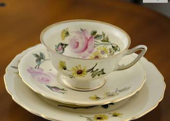 Zestaw śniadaniowy Thomas Ivory kwiaty Bavaria 1945r