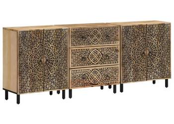 vidaXL Szafki, 3 szt., 60x33x75 cm, lite drewno mang(SKU:3206306)