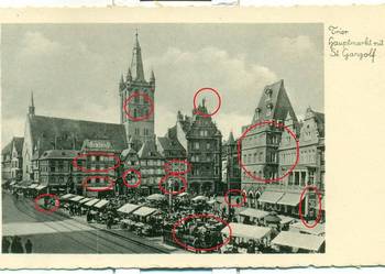 Trier Hauptmarkt mit St. Gangolf Postkarte Pocztówka