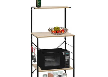 Szafka na mikrofalówkę czarno-dębowa 60x396x123 cm WM-288239
