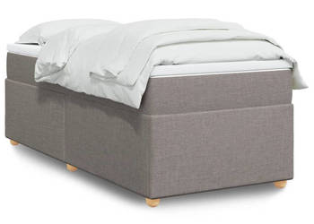 Łóżko kontynentalne z materacem taupe tkanina 80x200 cm WM-3285335