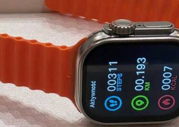 Nowy zegarek Smartwatch Ultra Amoled T800 pomiar tętna, pracy serca!!