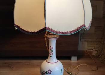 Stylowa lampa stojąca porcelana mosiądz