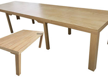 Debowy stół rozkłądany do 430cm - 8 nóg 180x90+5x50 solidny