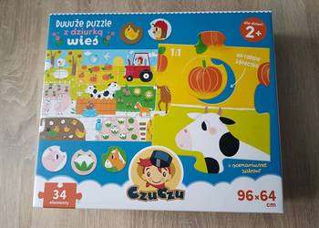 Czuczu Duuuże Puzzle z dziurką Wieś 2+