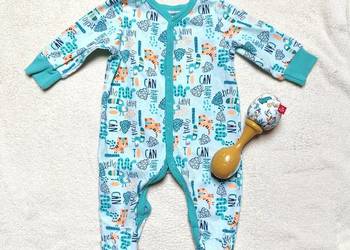 Piżama pajacyk pajac 62 bawełna zielony zwierzęta