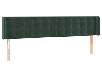 Zagłówek do łóżka z LED ciemnozielony 183x16x78/88cm aksamit WM-3123733