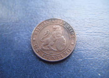 Stare monety 1 centym 1870 Hiszpania