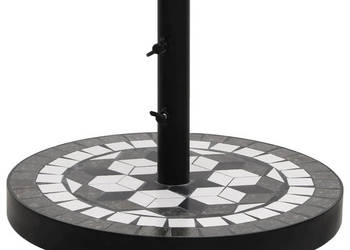 Okrągła podstawa pod parasol czarno-biała 12 kg WM-362223