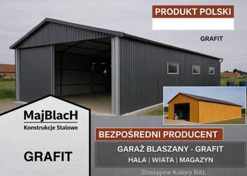 GRAFITOWA Hala - Wiata | Garaż Blaszany| RABAT | PRODUCENT Maj-BlacH