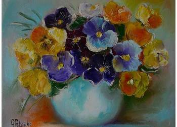 Bratki obraz olejny 30-25 cm dostępny