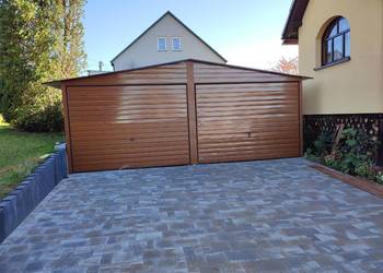 Garaż Blaszany 6x5 Drewnopodobny Złoty Dąb/Garaże Blaszane